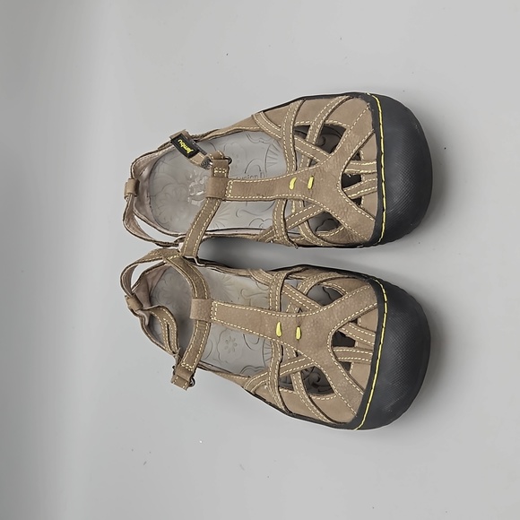 JAMBU T-Strap Leather Memory Foam Women 7.5 sandals - Picture 3 of 9